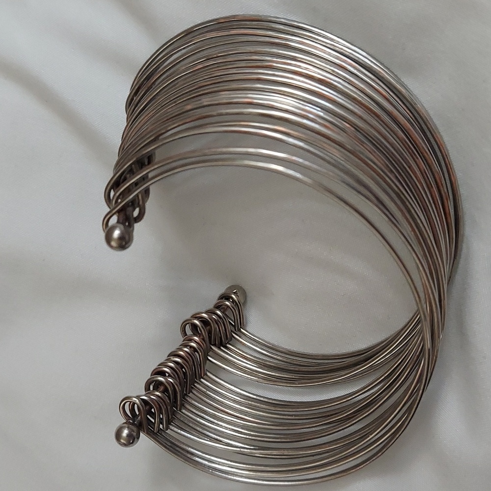 Vintage Silver Multi Stacked Bangle Cuff Bracelet Vintage